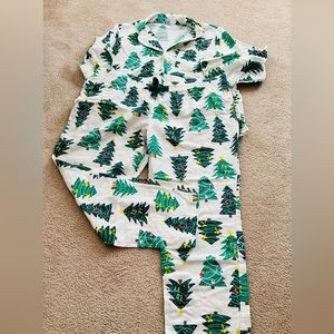 Flannel Christmas Tree Pajama Set